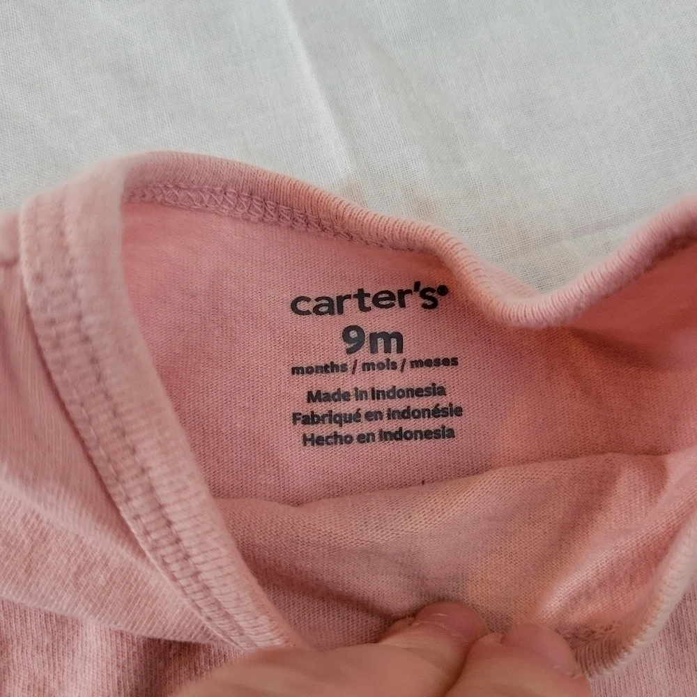 Carters pink ruffle bottom ballerina long sleeve shirt 9m